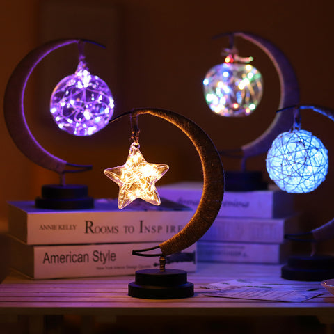 Star & Moon Copper Wire Light