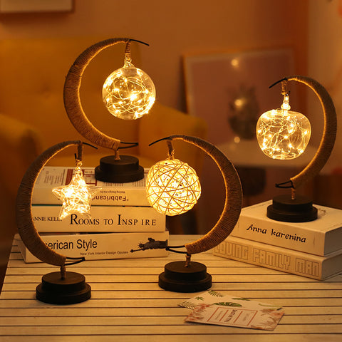Star & Moon Copper Wire Light