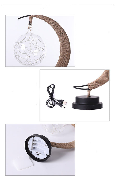 Star & Moon Copper Wire Light