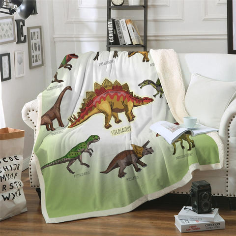 Dinosaur Cartoon Kids Blanket