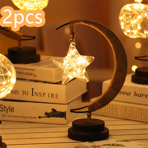 Star & Moon Copper Wire Light
